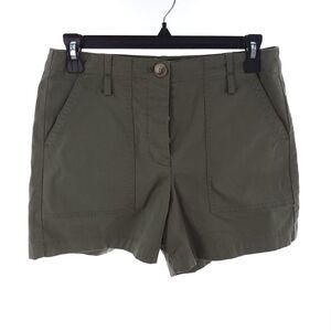 Theory Womens 4 Green Cargo Casual Twill Button Fly Shorts